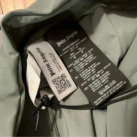 NWT PALM ANGELS TRAINING TRACK LEGGINGS SAGE WHITE S - Picture 9 of 10